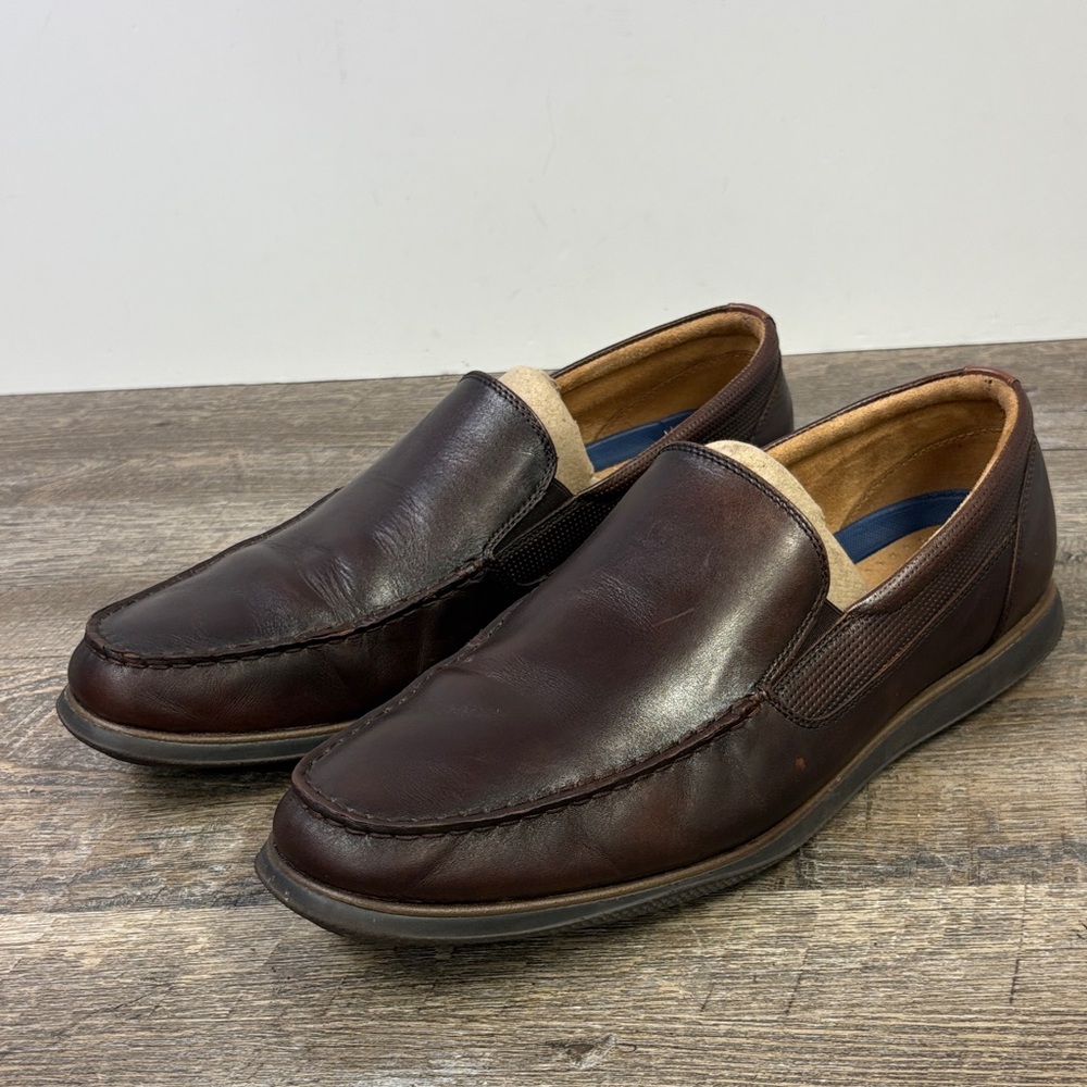 Florsheim Men’s Brown Leather Slip-On Loafers Size 14M